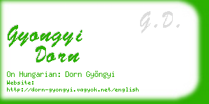 gyongyi dorn business card