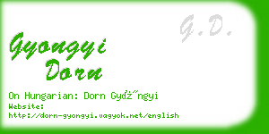 gyongyi dorn business card